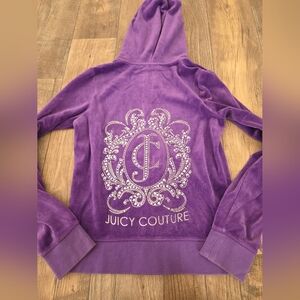 Vintage Y2k Juicy Couture Hoodie Sz Med Purple Euc Logo